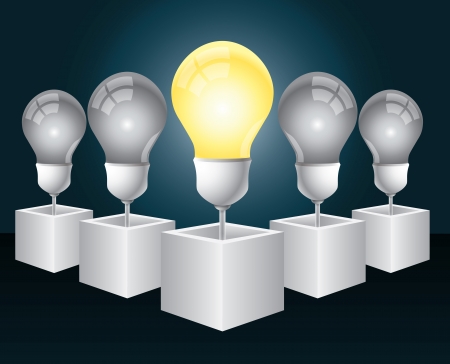 Light bulb outside the box as creative leadership and think outside the box conceptのイラスト素材