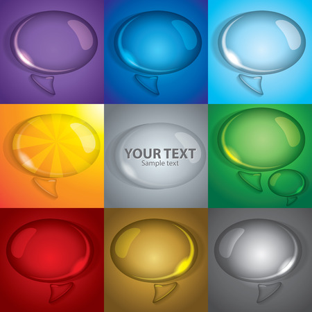 Vector illustration of bubble water drop talk setのイラスト素材