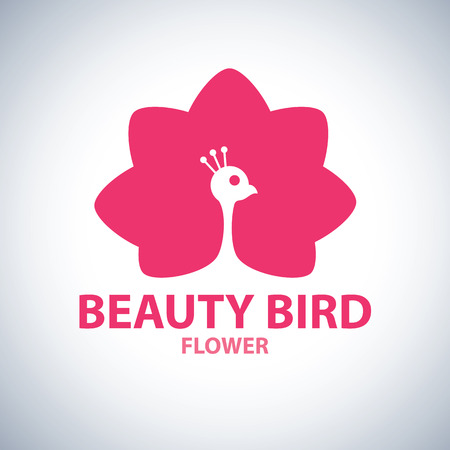 Beauty peacock flower symbol icon design. vector illustration for spa, boutique, beauty salon, cosmetician, shop, yoga class, hotel and resortのイラスト素材