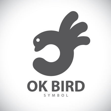 Okay bird symbol icon designのイラスト素材