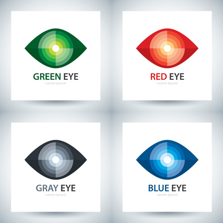 Cyber eye symbol icon set, Logo template design. vector illustrationのイラスト素材