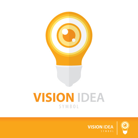 Eye in light bulb symbol icon. Vision ideas concept. vector illustration. template designのイラスト素材