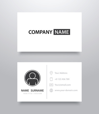 Business card mockup template with shadow. Vector illustrationのイラスト素材