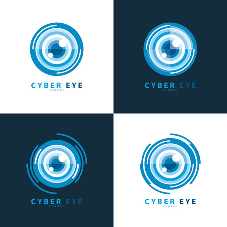 Set of cyber eye symbol icon. illustration, template designのイラスト素材