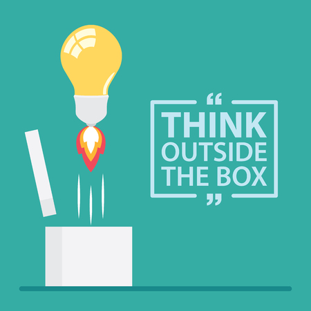 Think outside the box with text vector illustration.のイラスト素材