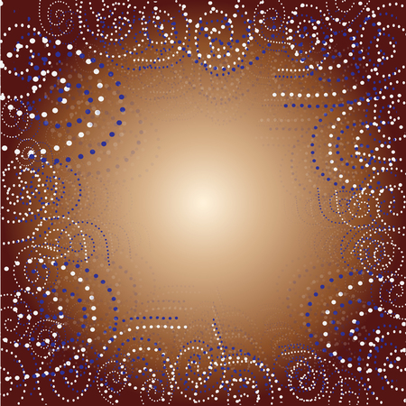 background brown with gold dotted paintingのイラスト素材