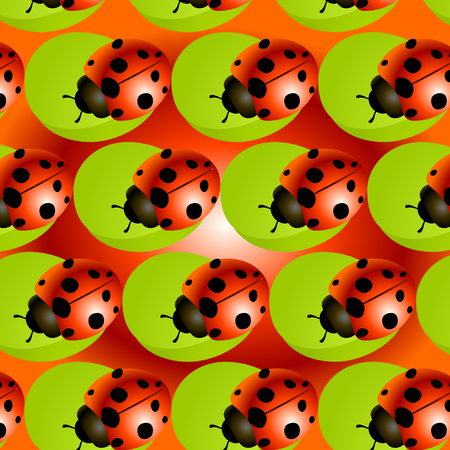 a pattern of ladybugsのイラスト素材