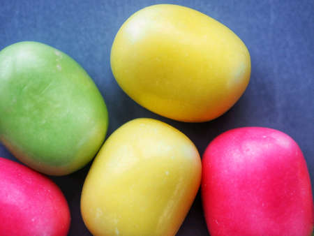 Candy on grey background