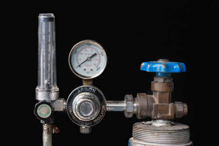 Gas pressure regulator . isolated backgroundの写真素材