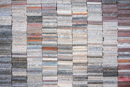 Stone pile , stack stone for interior and exterior wall decoration ,の写真素材