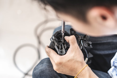 Technician melt Plastic Together with a Soldering Iron , diy ,Inventions and repair concept
