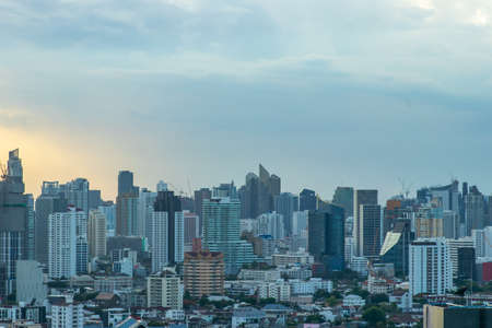 Bangkok, Thailand - âJune ââ2020 : Above view from rooftop on town in the middle of city Bangkokのeditorial素材