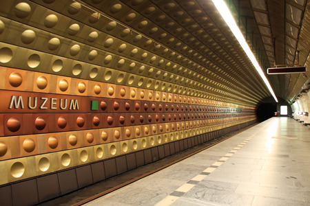 Subway station in Prague (Muzeum)のeditorial素材