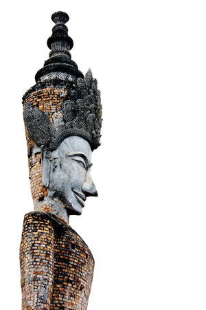 Bricked Buddha in standing post smilingの写真素材