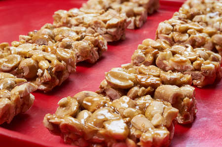 peanut bar close upの写真素材