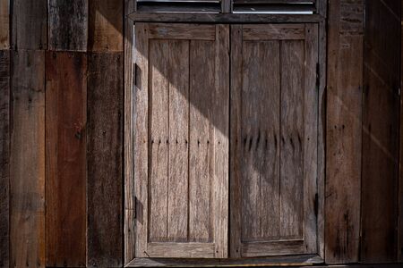Wooden windows and wood textureの写真素材