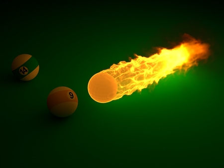 powerfull billiard ballの写真素材