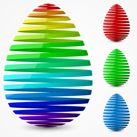 easter egg design.(ribbon style.thin ribbon version)のイラスト素材