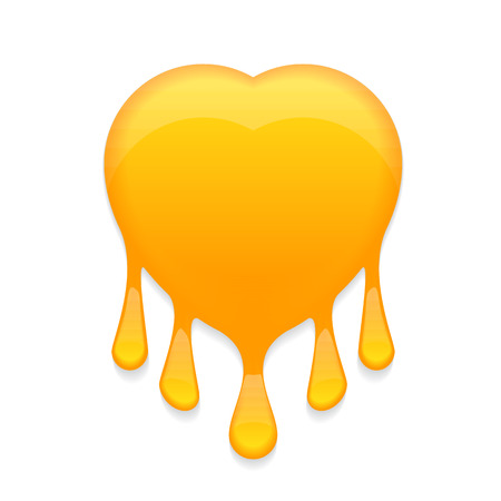 honey stamp with droplets.(heart version)のイラスト素材