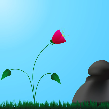 tulip and her friend the rockのイラスト素材