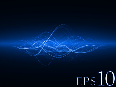smooth energy waves ( blue colored, wide waves version)のイラスト素材
