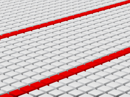 land of cubes(linear red painted.middle size cubes version)のイラスト素材