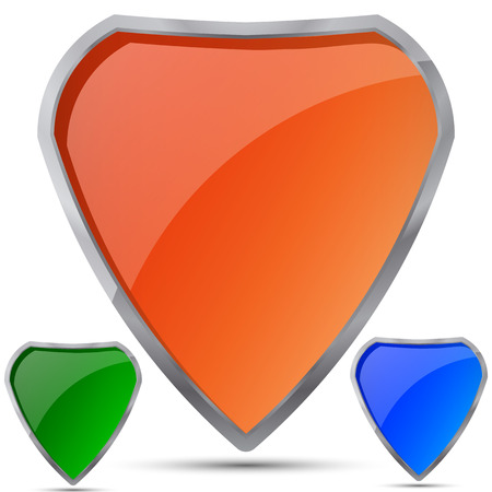 shield design in three color variationのイラスト素材