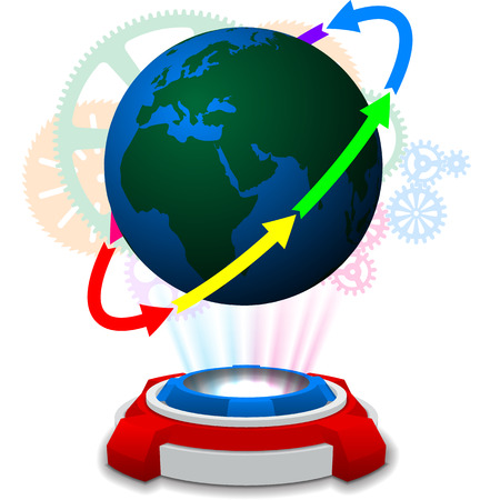 hologram machine concept. (earth hologram)のイラスト素材