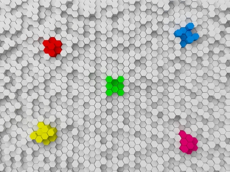 random elevated geometric shapes background (hexagonal shapes version.)