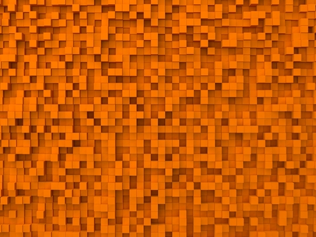 random elevated geometric shapes background (orange blue cubes version)の写真素材