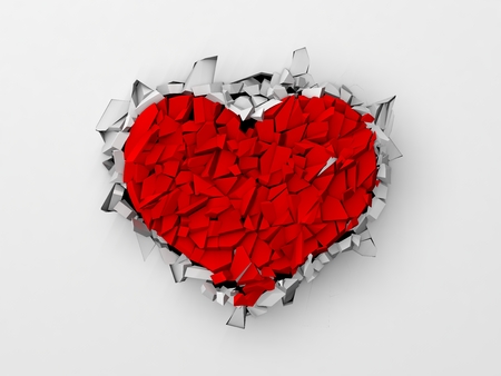 breaking wall, heart shaped version.の写真素材