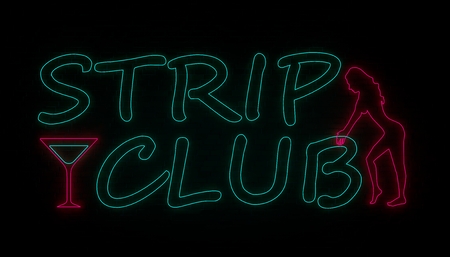 strip club wall neon, two color versionの写真素材