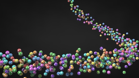flock of lottery ball. lottery theme with free area for text.の写真素材