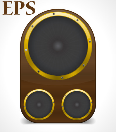 rounded speaker with golden details.のイラスト素材