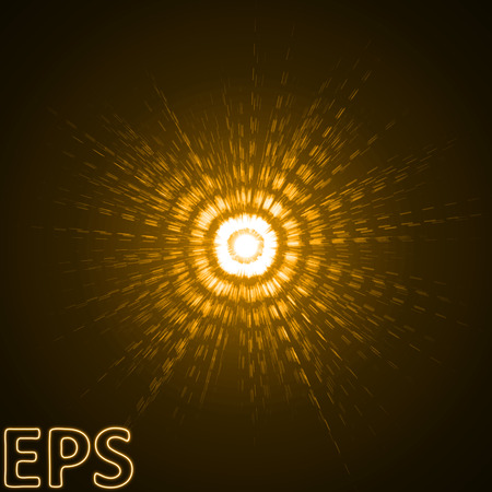 energy beam with pulse effect. golden color version.のイラスト素材