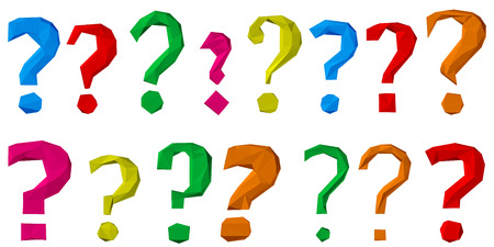 polygonal question marks set.のイラスト素材
