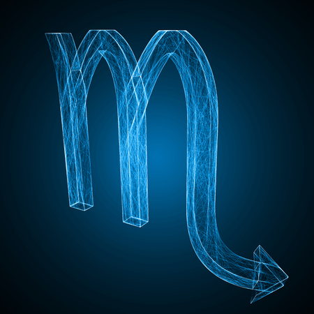 illustration of zodiac sign with energy lines. scorpio symbol.のイラスト素材