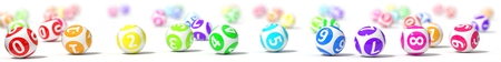 sorted lottery balls with depth of field blur effect. 3d illustration.