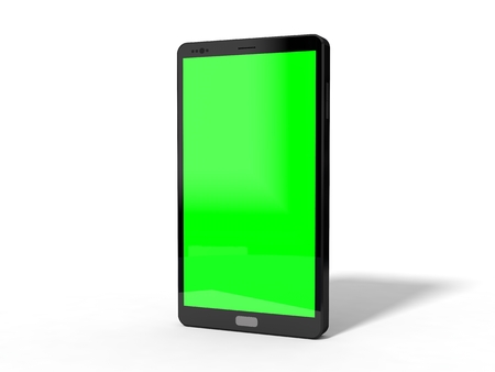 simple telephone design with green screen. 3d illustration.の写真素材