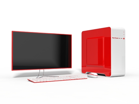 3d illustration of conceptual computer design. isolated on white.の写真素材