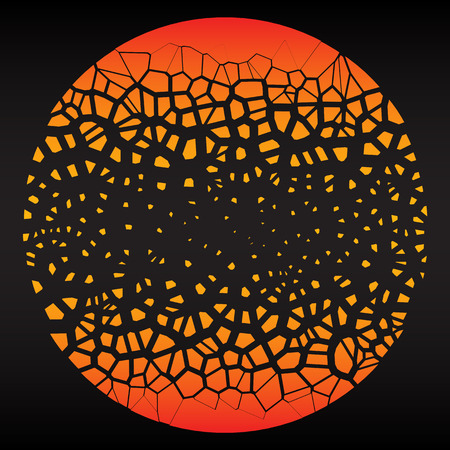 illustration of cracking and scattering circlular shape. abscract illustration.のイラスト素材