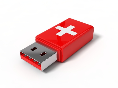 3d illustration of first aid usb stick.の写真素材