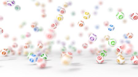 3d illustration of lottery balls stack.の写真素材