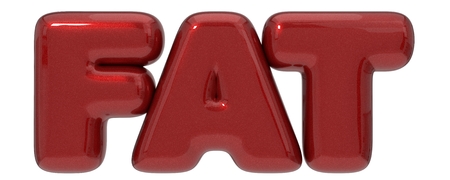 3d illustration of symbolic fat text.の写真素材