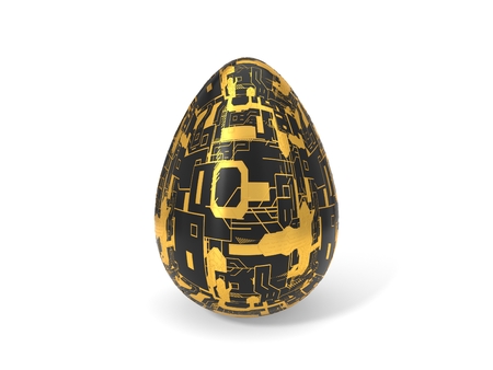 conceptual 3d illustration of technological easter egg.の写真素材