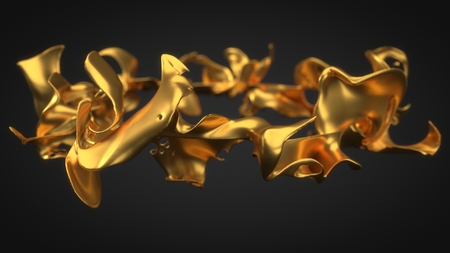molten gold splash. 3d illustration.の写真素材