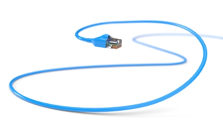 blue internet cables. conceptual 3d illustration