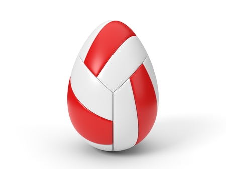 handball ball as easter egg. easter concept with sport theme. 3d illustration.の写真素材