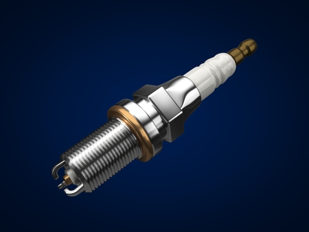 automotive spark plug. 3d illustration