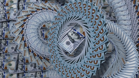 sorted 100 dollars. 3d illustrationの写真素材